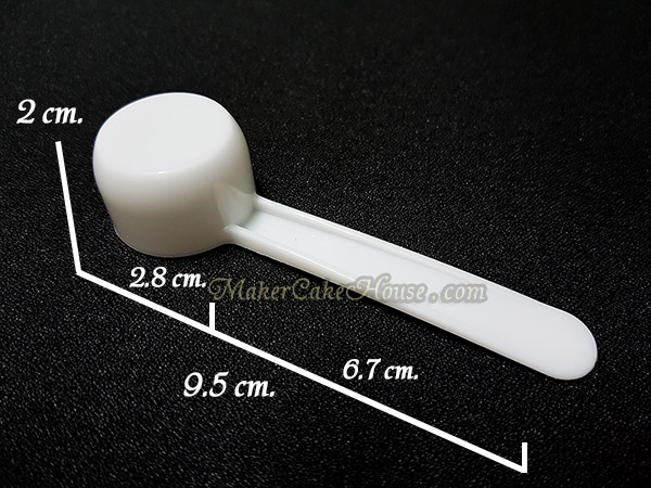 ช้อนตวงอาหารเสริม นมผง หรือส่วนผสม 10 cc. แบบก้นเรียบ สีขาว ( ราคา 10 ชิ้น )