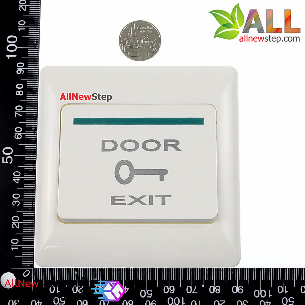 Exit Switch ปุ่มกดออกประตูคีย์การ์ด ขนาด 86x86 mm แบบกดติด/ปล่อยดับ
