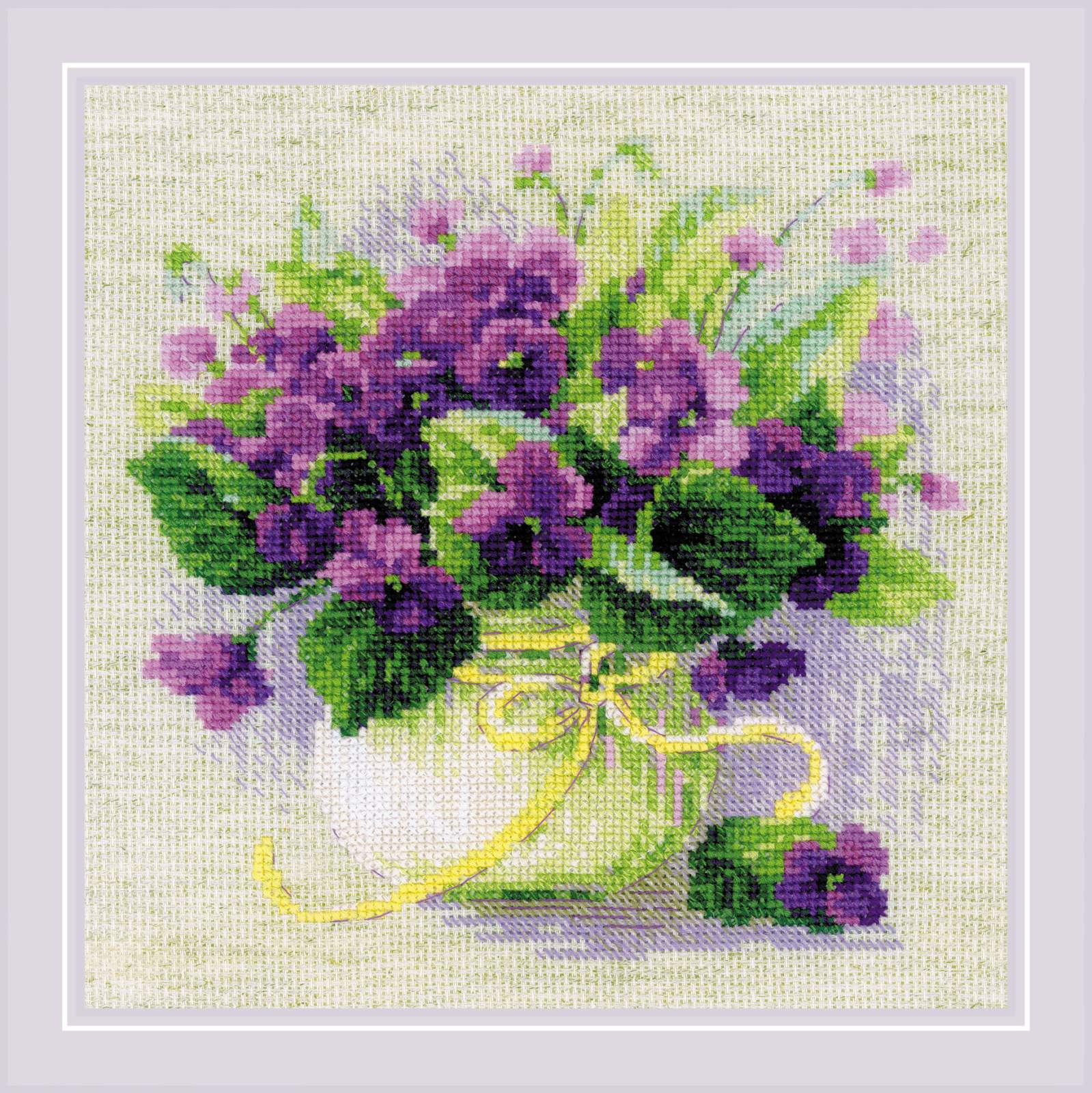 Riolis ชุดปักครอสติช Violets in a Pot