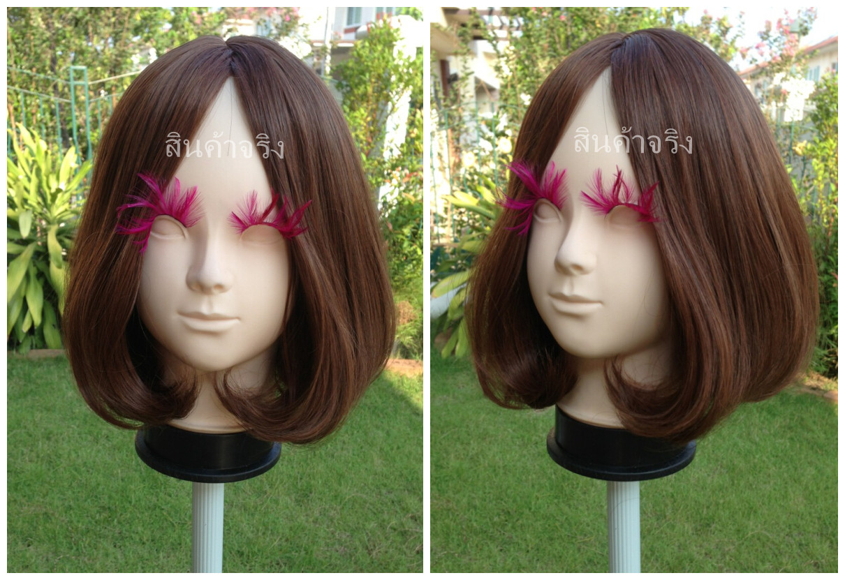 C1125 วิกผมสั้น ทรงสวยมากเป็นเเสกกลางเห็นหนังศรีษะ