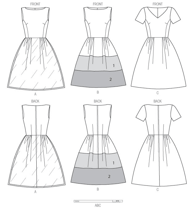 แพทเทิร์นตัดเดรสสตรี Butterick 5982F5 Size: 16-18-20-22-24