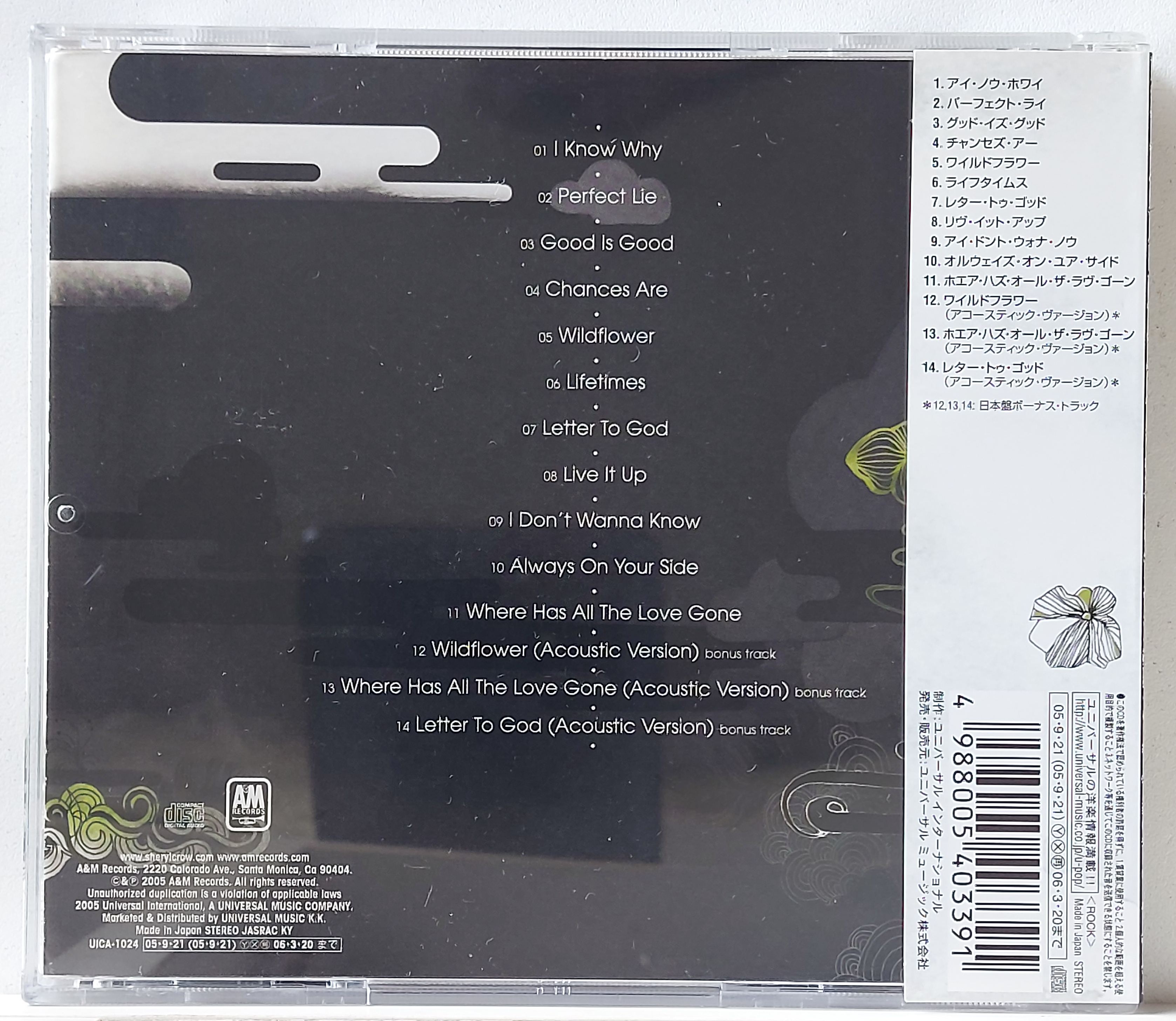 Used CD,Sheryl Crow - Wildflower (A+)(2005)(Japan)