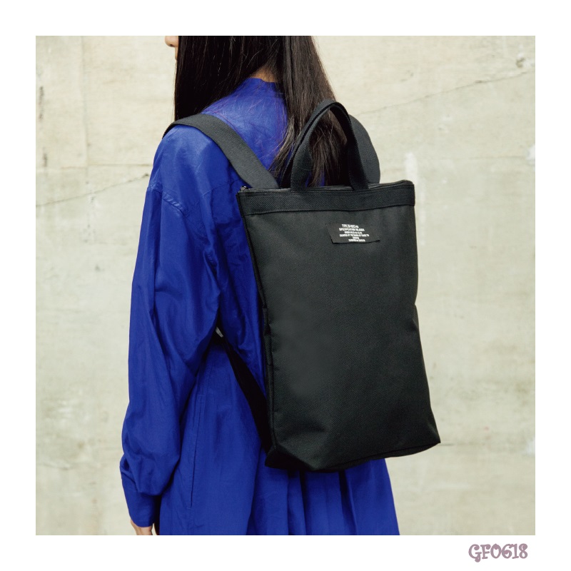 ZUCCa 2WAY BACKPACK BOX BOOK กระเป่าเป้ มีซิบ มีช่องใส่ของด้านใน สายปรับได้