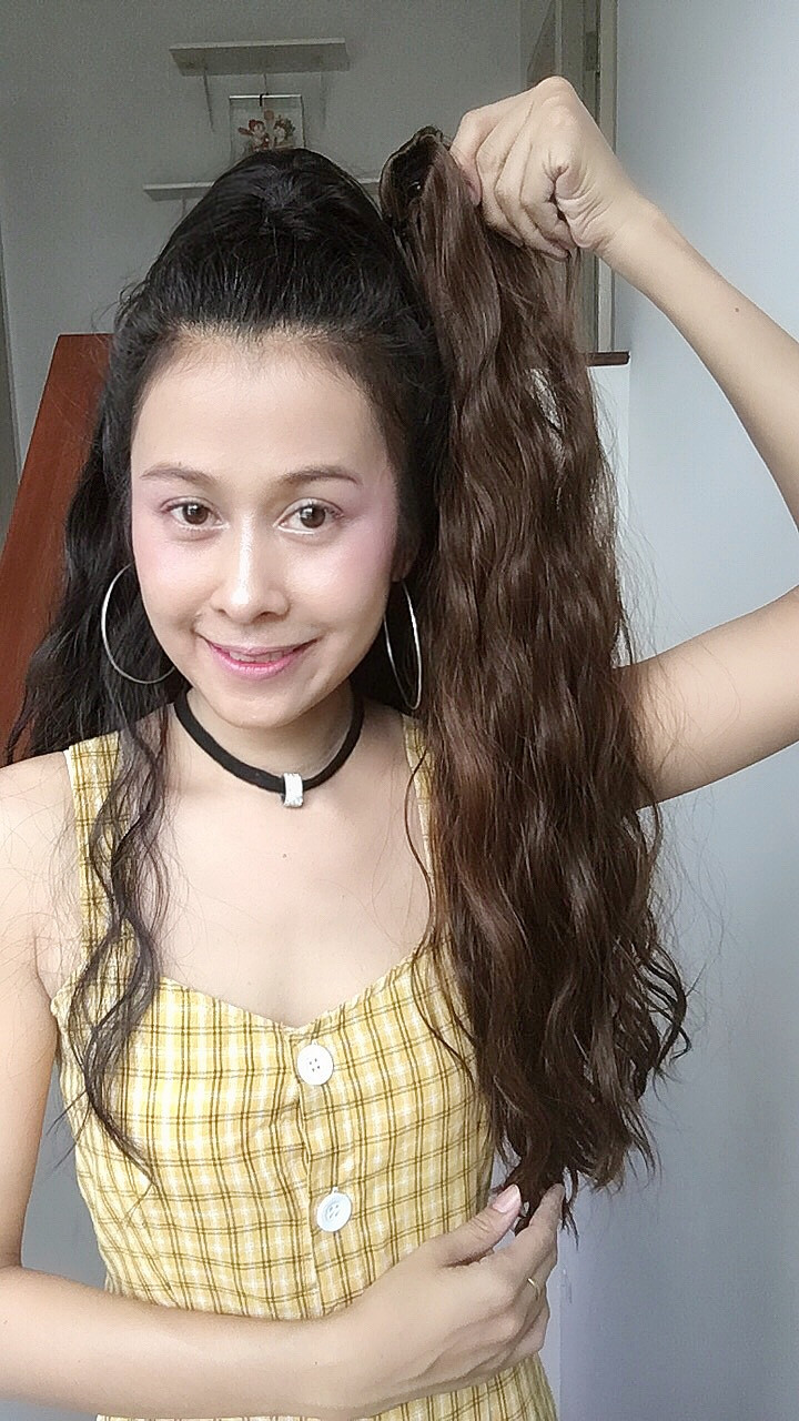 YK312 หางม้าหนีบ หางม้ากิ๊บหนีบ เส้นผมคุณภาพดี ไม่เงา ดูธรรมชาติ