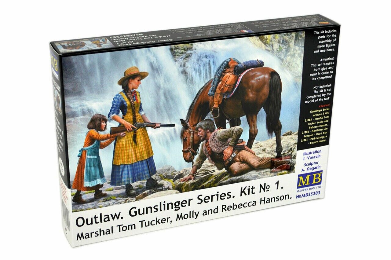 1/35 Outlaw. Gunslinger series. Kit No. 1. "Marshal Tom Tucker, Molly and Rebecca Hanson"