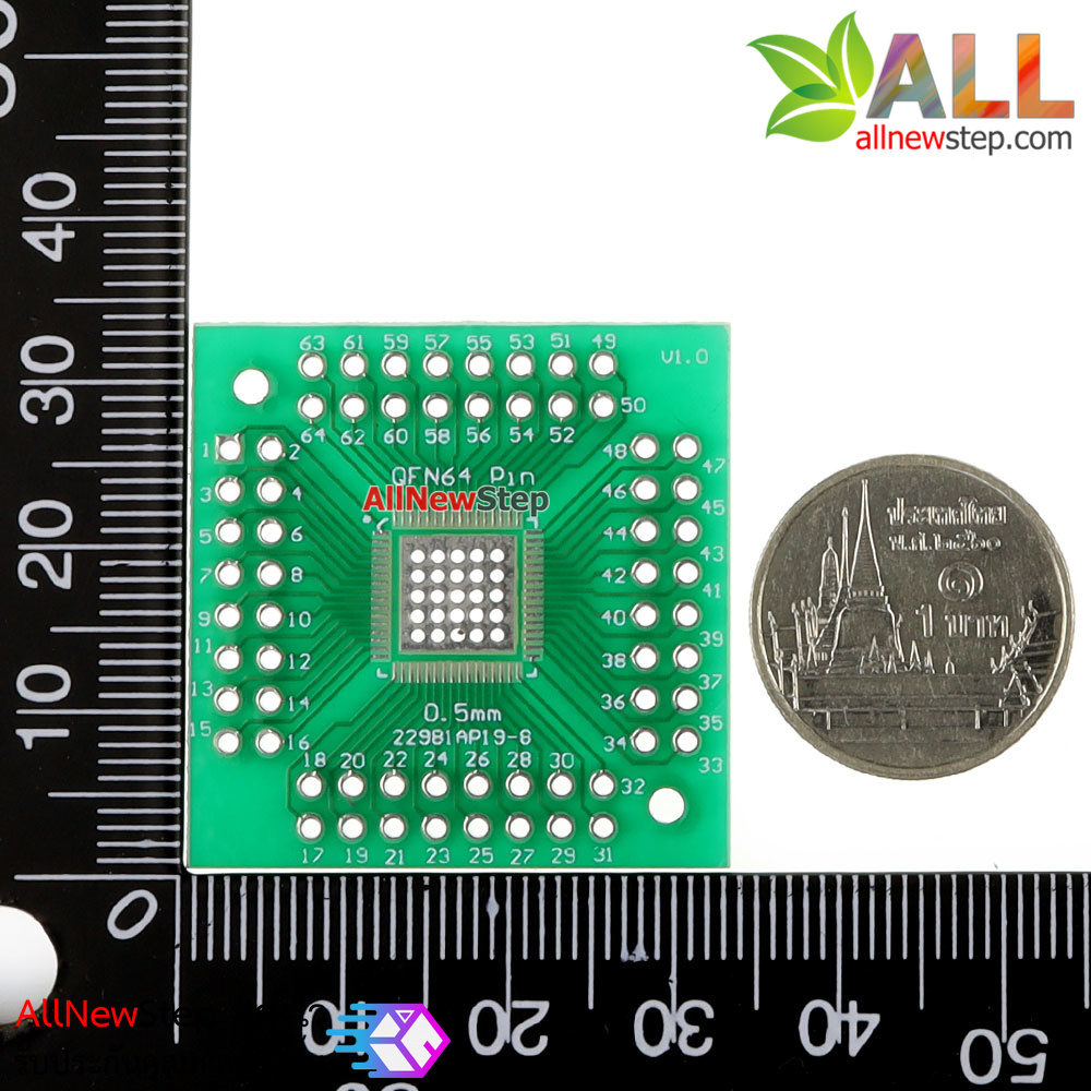 แผ่นปริ๊น QFN56 QFN64 adapter board QFN to in-line 0.5mm pin spacing