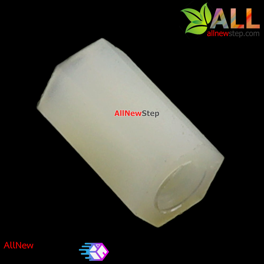 M2.5 เสาน็อตไนลอน NUT Nylon M2.5 ขนาด 8mm สีขาว จำนวน 1 ชิ้น