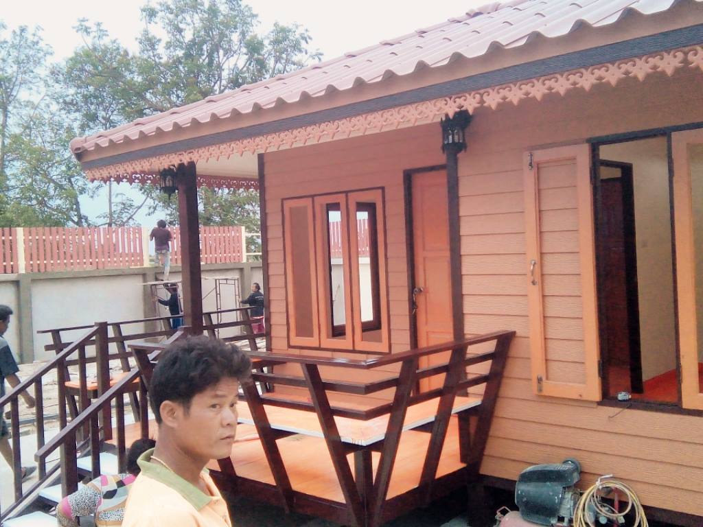บ้าน ขนาด 4*6 ต่อเติมห้องครัว ขนาด 1.5*2 เมตร (1ห้องนอน 1ห้องครัว 1ห้องน้ำ 1ห้องรับเเขก)