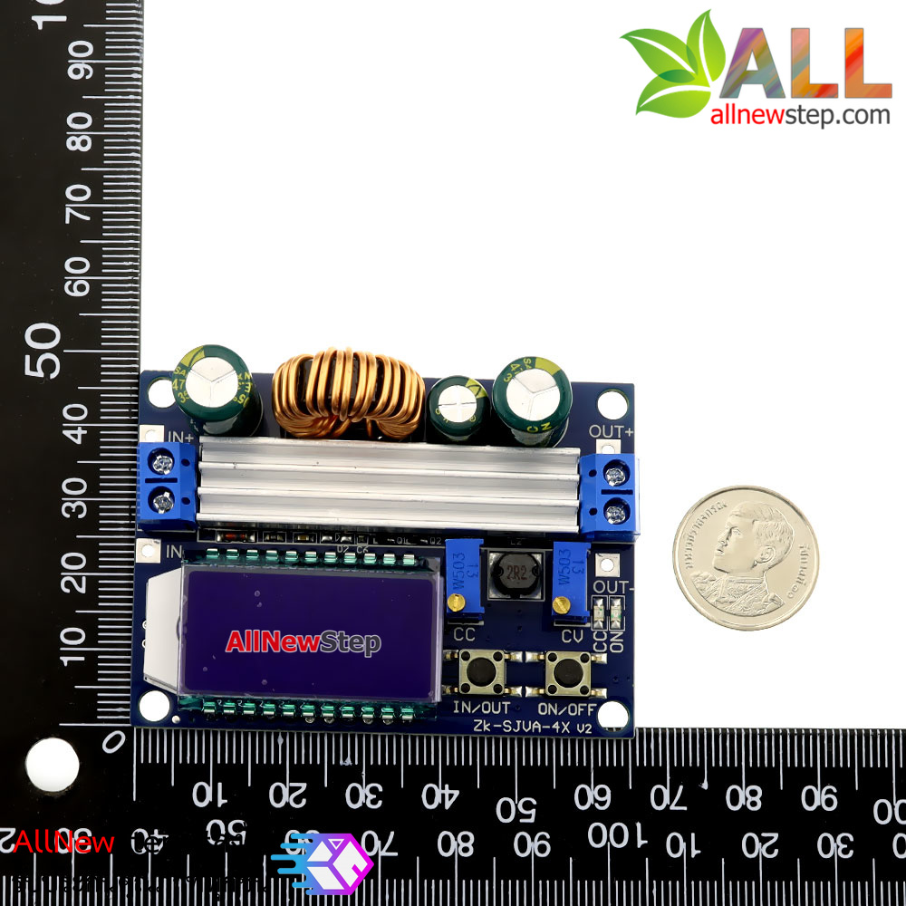 โมดูล Step up และ Step down Buck-boost module พร้อมจอ LCD วัดโวลต์และกระแส แปลงไฟไฟเข้า 5.5-30V เป็น 0.5-30V
