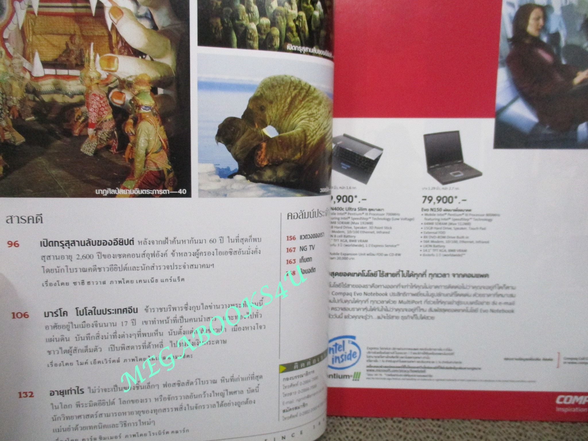 นิตยสาร เนชั่นแนลจีโอกราฟิก National Geographic ฉบับ02 กันยายน ปี2544 วอลรัส, สุสานอียิปต์