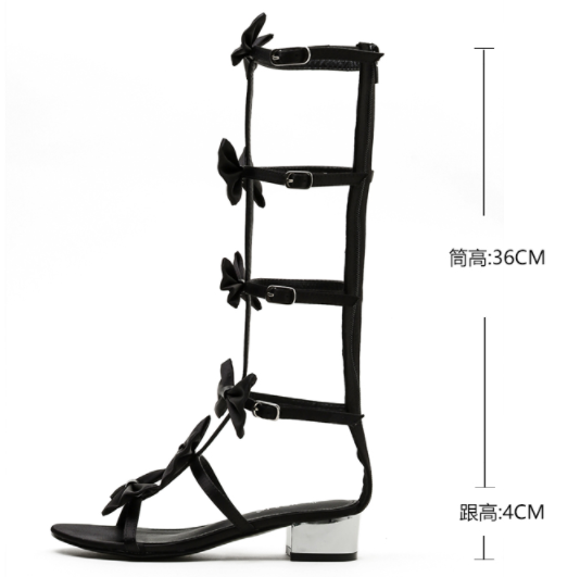 รองเท้าแต่งโบว์แกดิแอเตอร์สีดำ ไซต์ 35-40