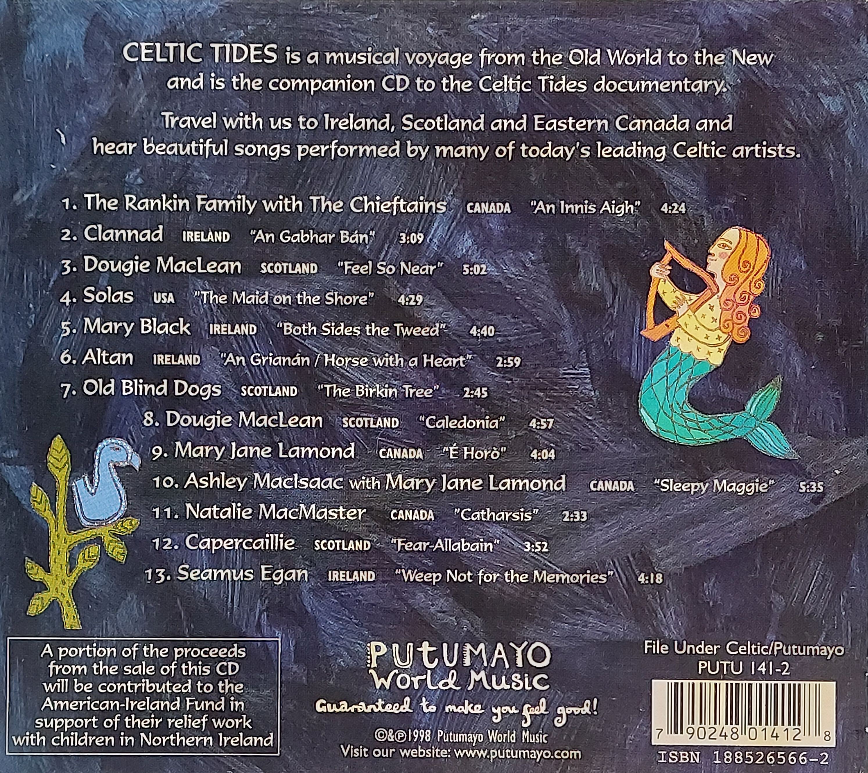 Used CD,Celtic Tides - A Musical Odyssey (A)(Putumayo World Music)(Various Artists)(1998)