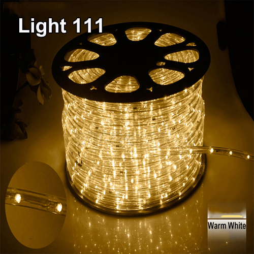 ไฟสายยาง LED (ท่อกลม) 100 m สีวอมไวท์