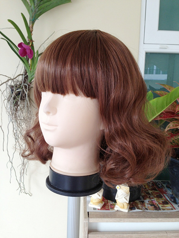 C1130 วิกผมลอนสั้น หน้าม้า