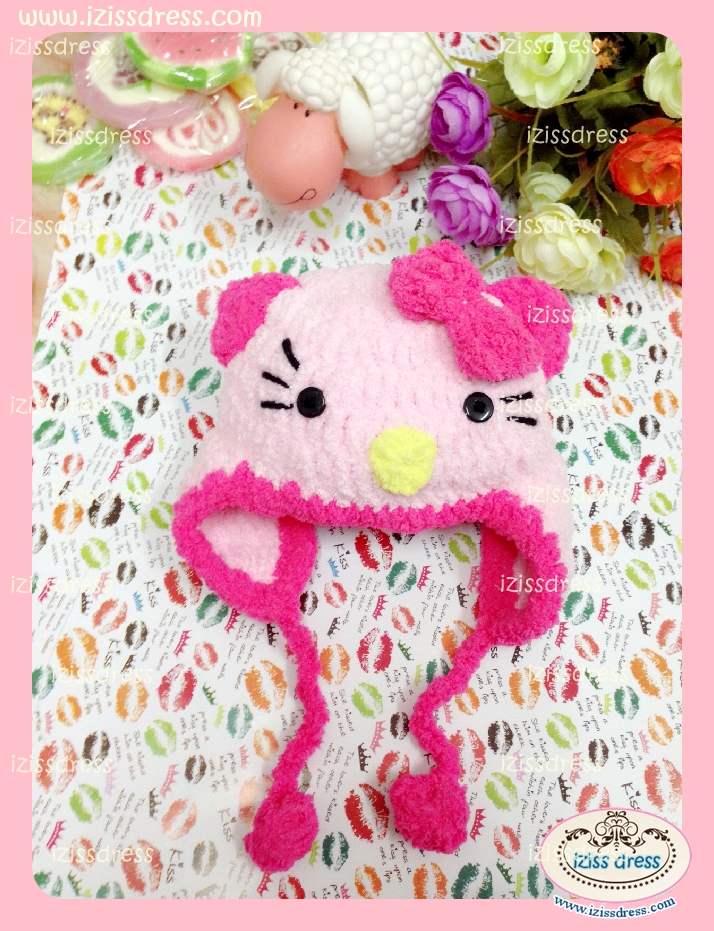 ***พร้อมส่ง***หมวกไหมขนแกะรูปคิตตี้สีชมพูอ่อนขอบชมพูเข้ม Kitty เหมาะสำหรับเด็กแรกเกิด- 5 ปีขึ้นค่ะ
