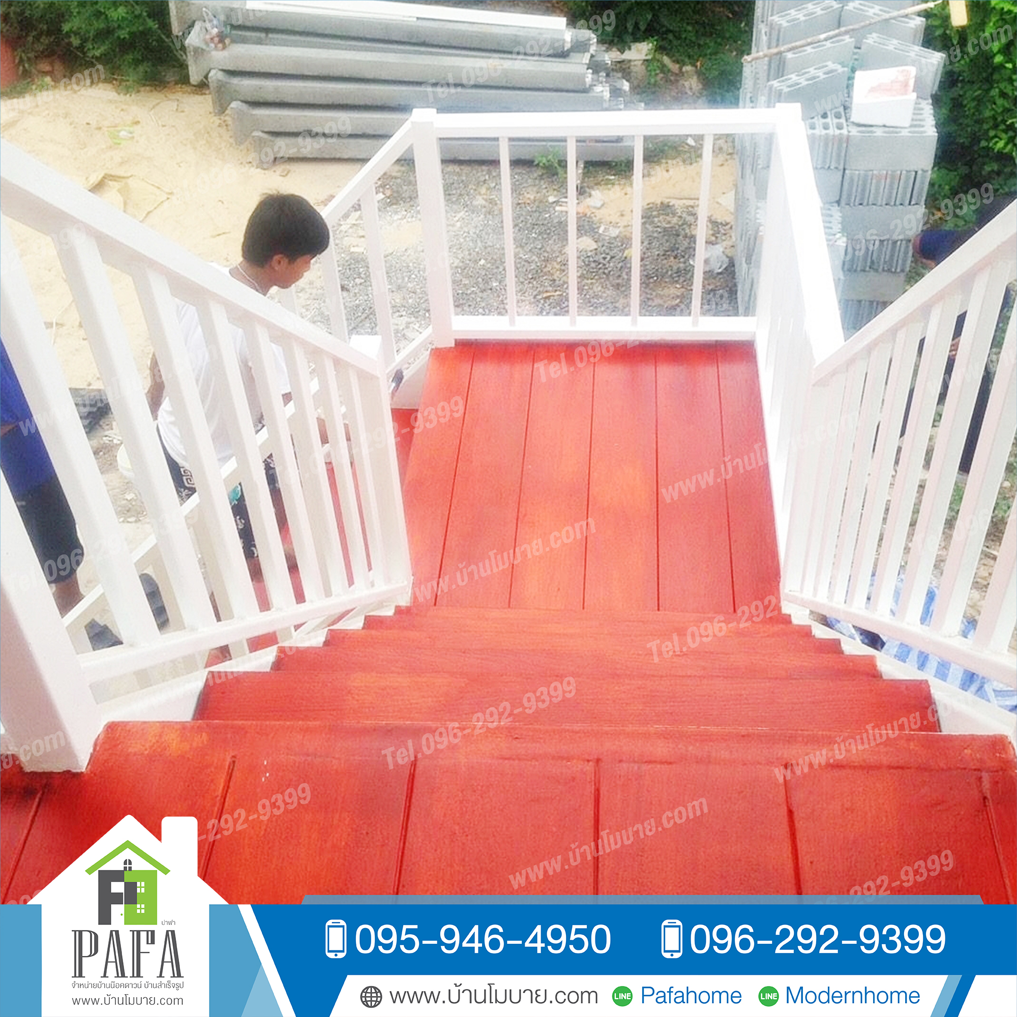 บ้านน็อคดาวน์ขนาด 7*6 เมตร (4ห้องนอน 2ห้องน้ำ 1ห้องรับเเขก 1ห้องครัว)