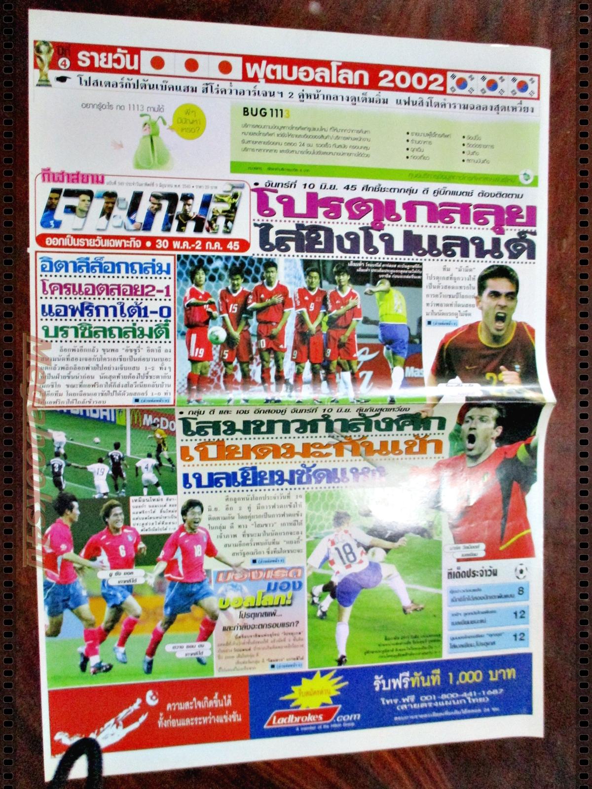 โปสเตอร์นักฟุตบอล เดวิด แบ็คแฮม ทีมชาติอังกฤษ ฟุตบอลโลก2002