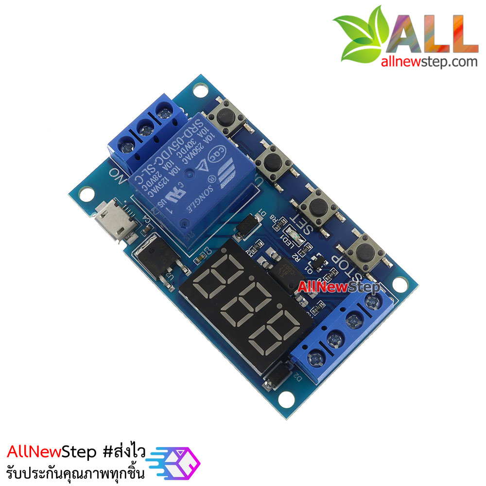 โมดูลรีเลย์หน่วงเวลาปิด 0-999 วินาที Digital Delay Timer 6-30V Relay Switch Control Module