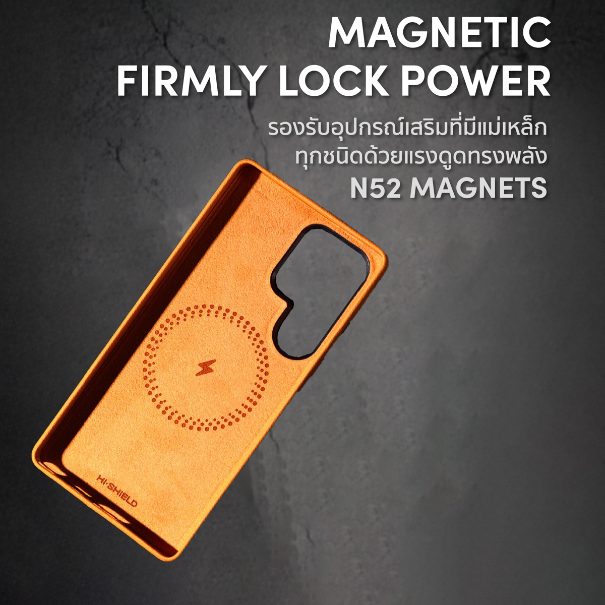 HiShield Magnetic Leather เคสหนัง เคสกันกระแทก ใช้สำหรับ Samsung S25 Ultra S24 Ultra ใบกำกับภาษี