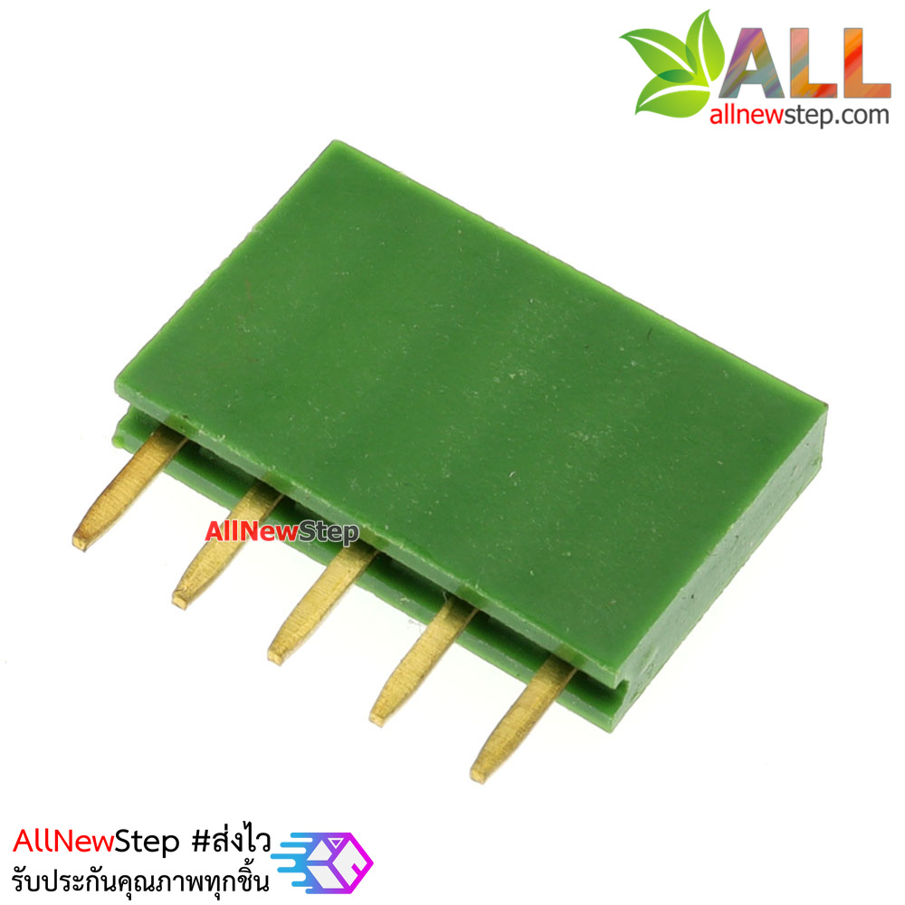Pin header Female Header Single Row 2.54mm 5p Pin1x5 สีเขียว