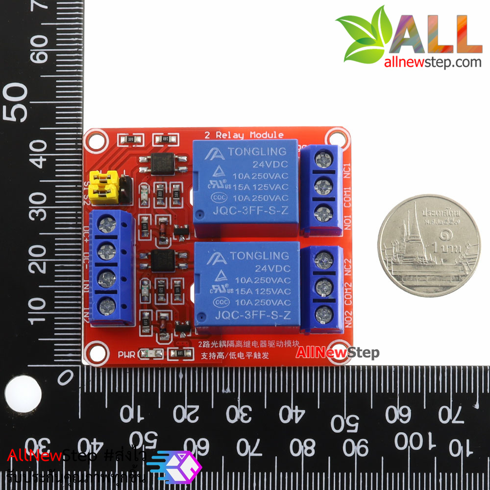 Relay 24V 2 Channel Relay High/Low Level Trigger Relay Module for Arduino