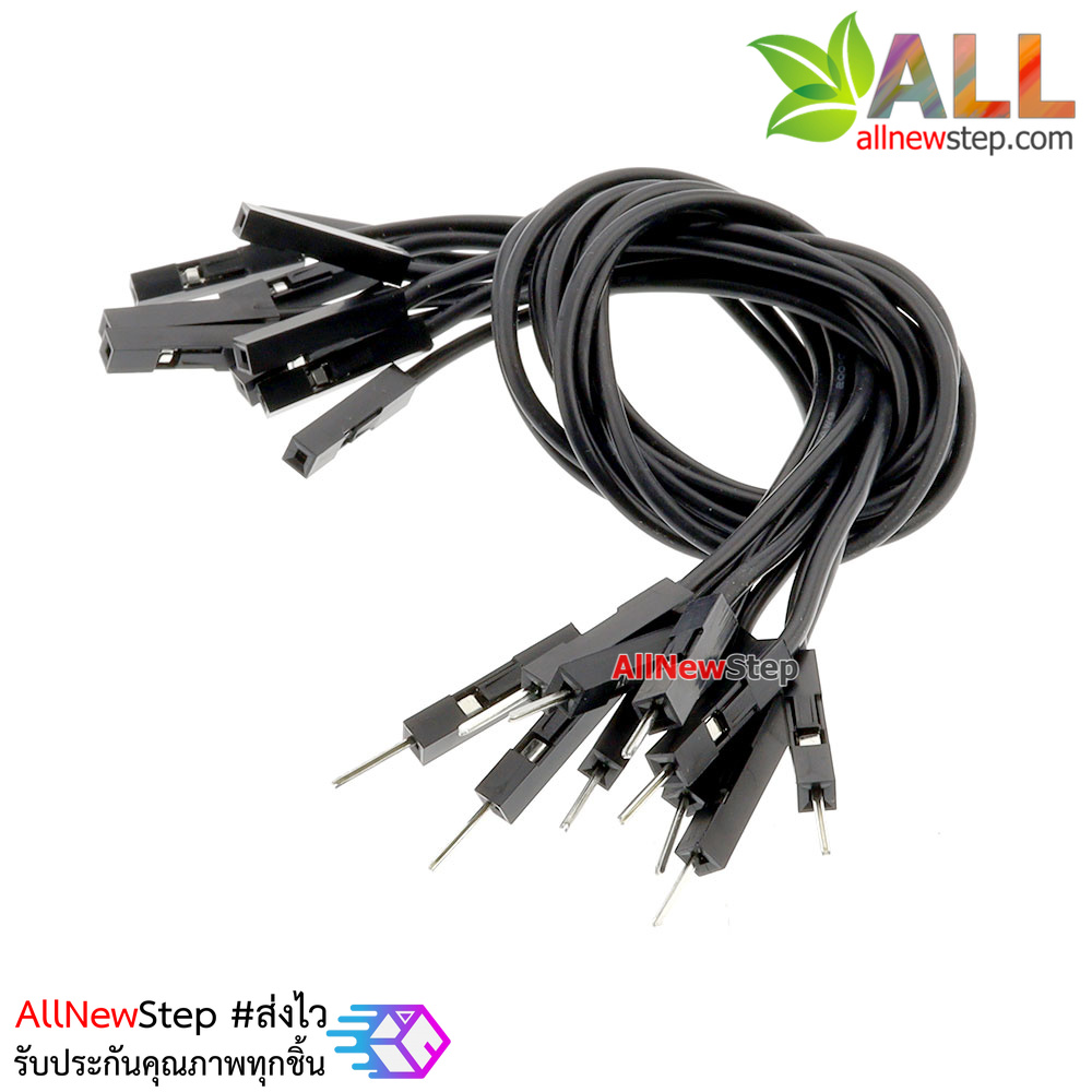 สายไฟจัมเปอร์ 20cm ผู้-เมีย สีดำ จำนวน 10 เส้น