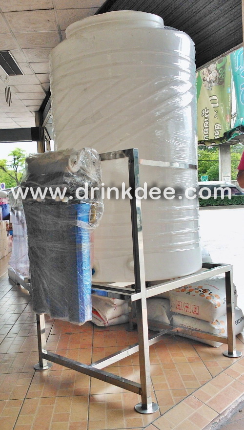 เครื่องกรองน้ำ 5 ขั้นตอน RO.300G (โครงST+ถัง PE 500 ลิตร)