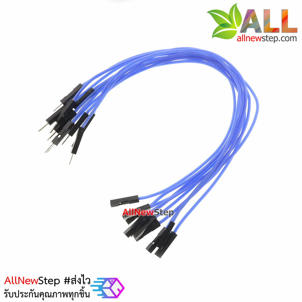 สายไฟจัมเปอร์ 20cm สาย jumper 20 cm จำนวน 10 เส้น ผู้-เมีย สีน้ำเงิน