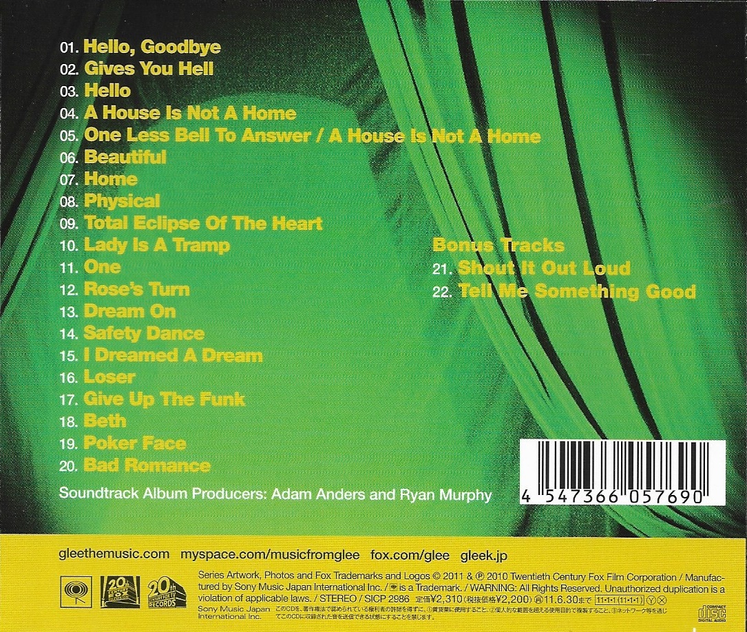 CD,Glee The Music Volume 3 Showstoppers (Deluxe)(Soundtrack)(OST.)(2011)(Japan)