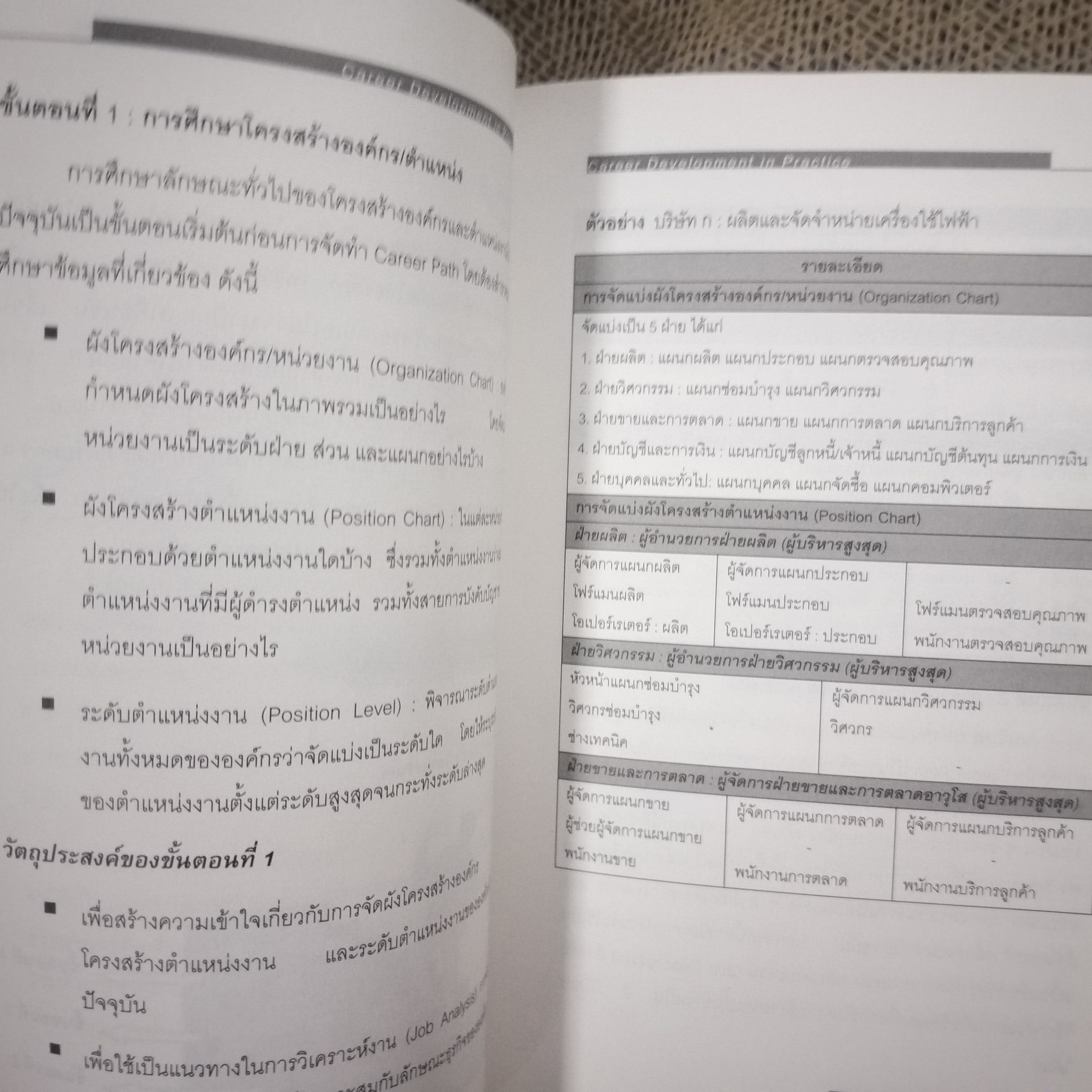 CAREER DEVELOPMENT IN PRACTICE / อาภรณ์ ภู่วิทยพันธุ์ / หนังสือที่รวบรวมแนวคิด วิธีการและตัวอย่างต่างๆ เกี่ยวกับการพัฒนาทรัพยากรมนุษย์ ในรูปแบบต่างๆ ไม่ว่าจะเป็น วิธีการขั้นตอนในการกำหนดความสามารถ / สภาพดี 90 %