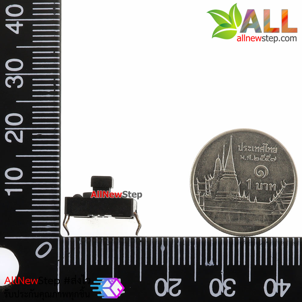 ไมโครสวิตช์ กดติดปล่อยดับ ขนาด 12x12x7.3mm หัวเหลี่ยม Micro switch tact switch button switch
