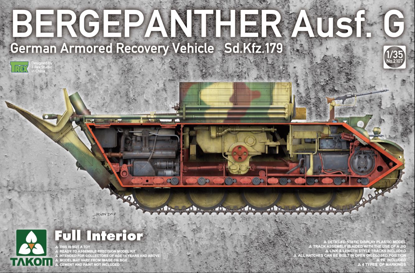 1/35 Bergepanther Ausf.G German Armored Recovery Vehicle Sd.Kfz.179 w/ full interior kit