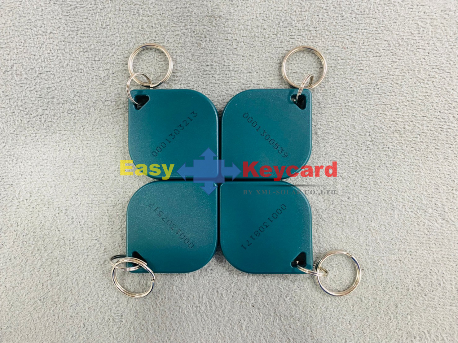 พวงกุญเเจคีย์การ์ด Keytag สีเขียว (Proximity 125Khz.) (เเบบใบไม้ ยี่ห้อ mango)