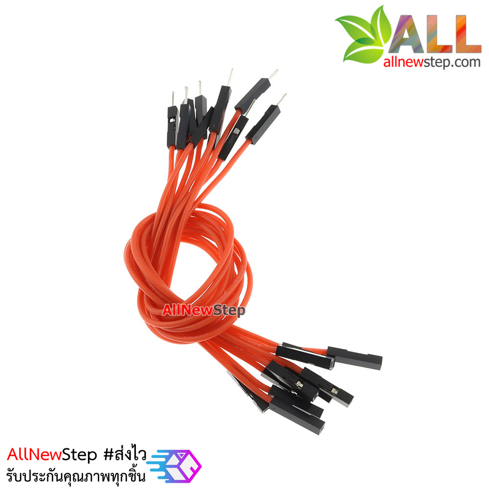 สายไฟจัมเปอร์ 20cm ผู้-เมีย สีแดง จำนวน 10 เส้น