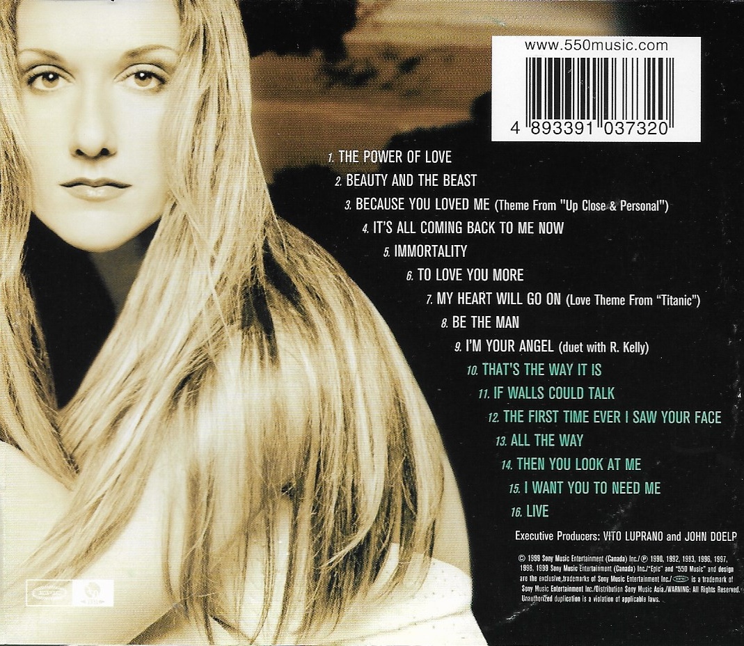 Used CD,Celine Dion - All The Way A Decade of Song(1990-1999)(A)