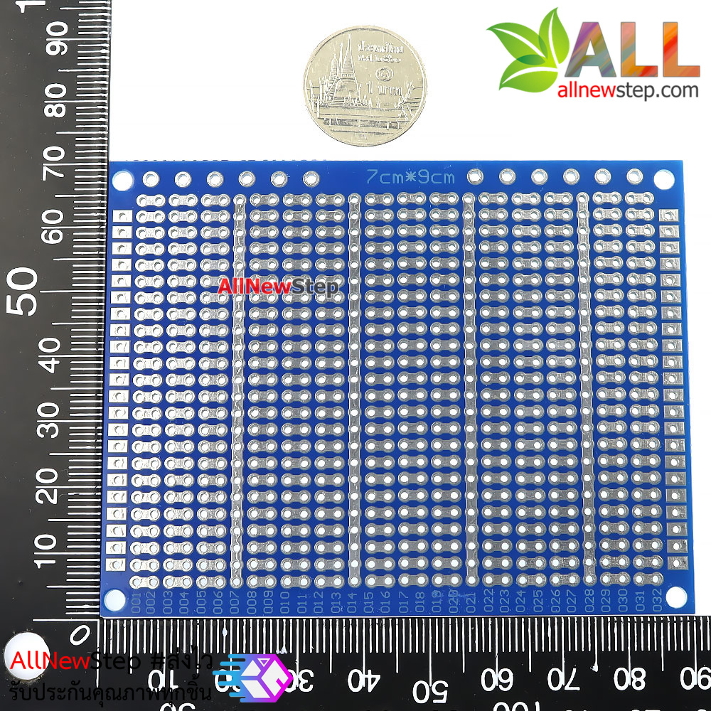 PCB แผ่นปริ้นอเนกประสงค์ pcb 7x9 สีน้ำเงิน 1 ด้าน