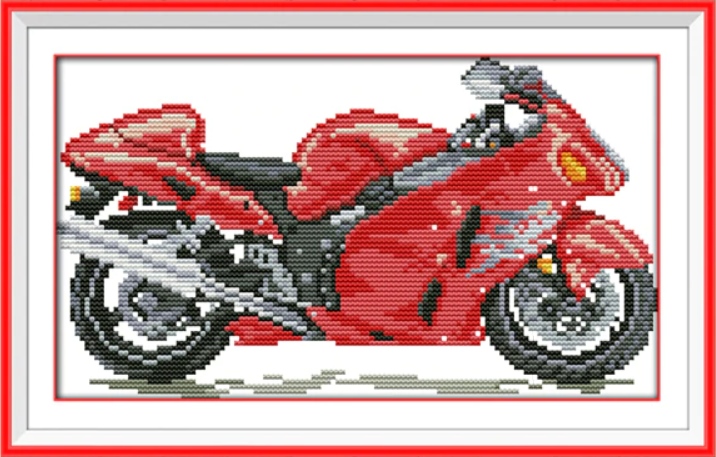 ชุดปักจีน Red motorcycle
