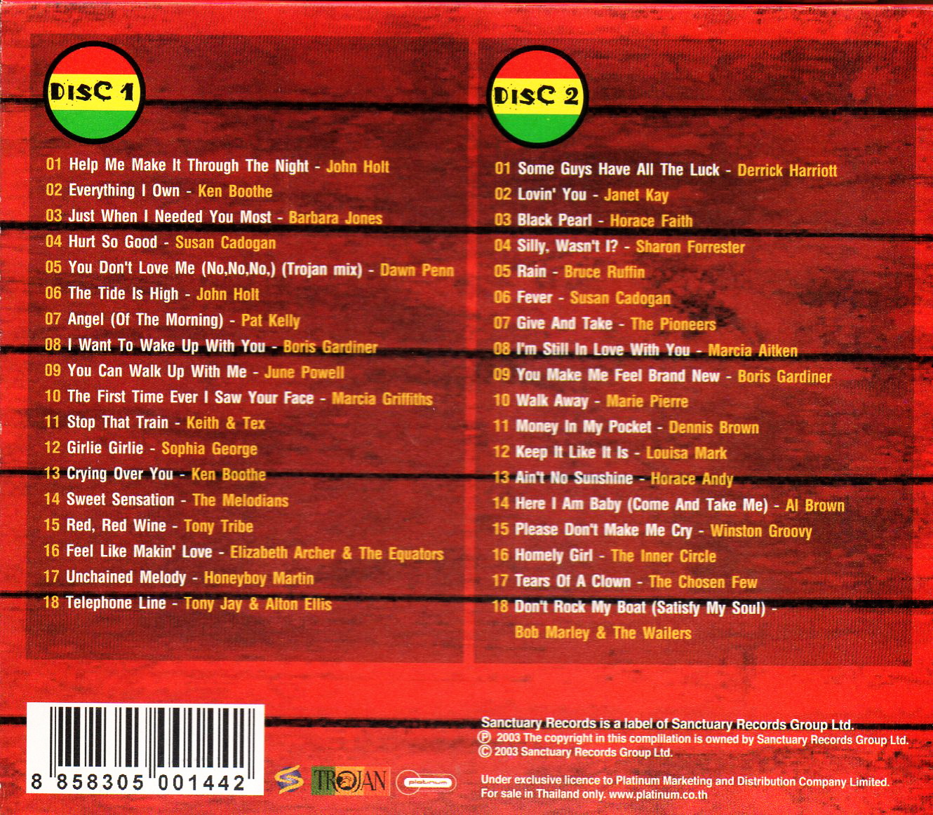 CD,36 Cool Summer Songs Jamaican Lover's Classics (2CD)(2003)(Various Artists)(Thai)