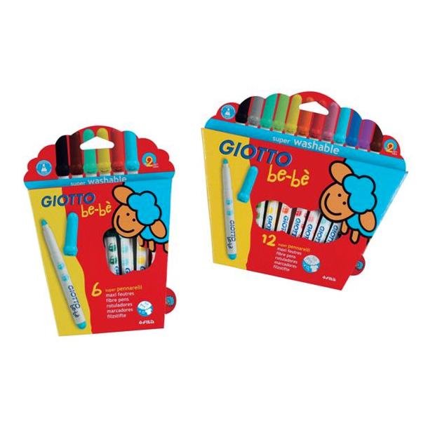 ปากกาเมจิกแท่งจัมโบ้ 6 สี GIOTTO BE-BE