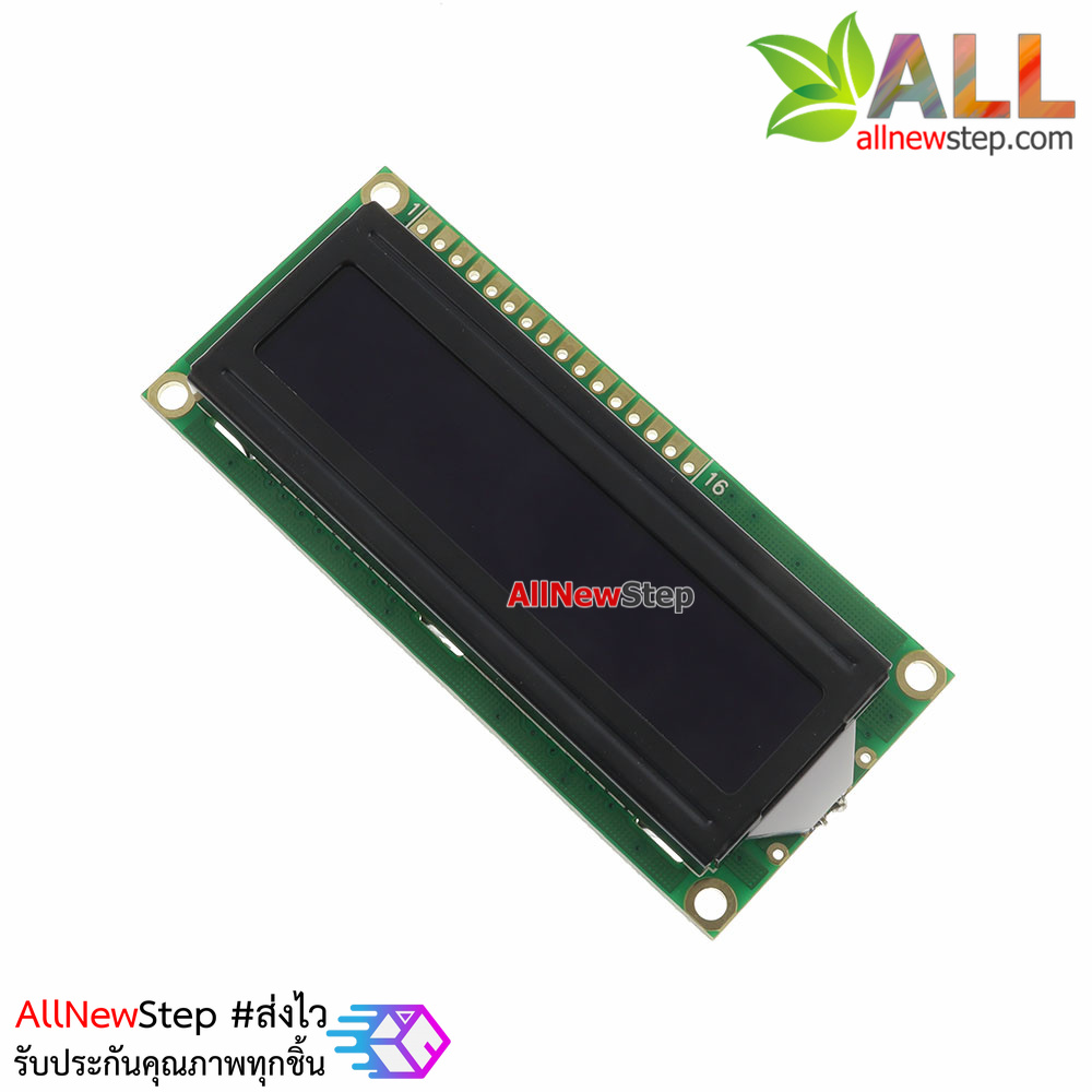 LCD Display 1602 LCD Green Text Black Screen 16x2 LCD with backlight of the LCD screen จอ LCD สีเขียวไฟแบ็คไลท์สีดำสำหรับ Arduino