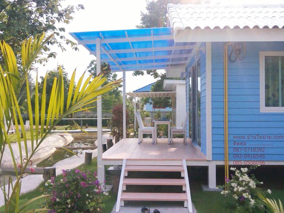 บ้านขนาด 4*6 ม. พร้อมระเบียง 2*4 ตรม (1 ห้องนอน 1 ห้องน้ำ 1 ห้องนั่งเล่น)