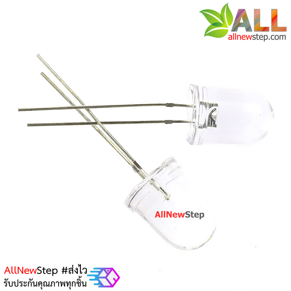 LED 10MM LED สีขาว จำนวน 2 ดวง