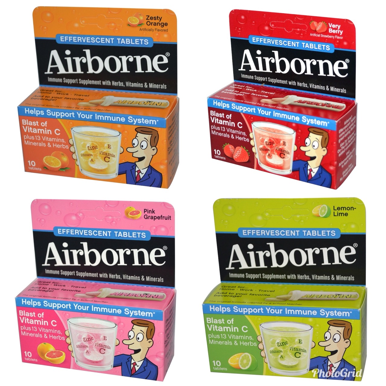 AirBorne, Blast of Vitamin C 10Tablets วิตามินซีเม็ดฟู่ จาก USA ทานป้องกันหวัดเสริมภูมิคุ้มกันทันที