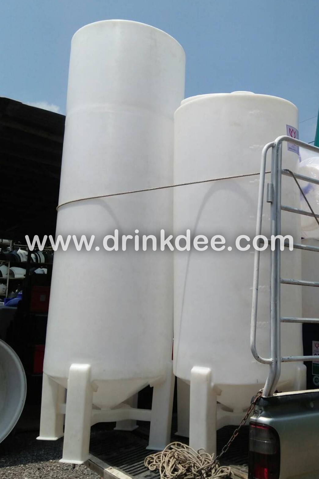 ถังเก็บน้ำ-เคมี PE 800 ลิตร หนา 5 มม.(ทรงก้นกรวย)