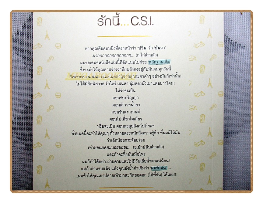 รักนี้ C.S.I. โดยDEZAIR สนพ.NABU
