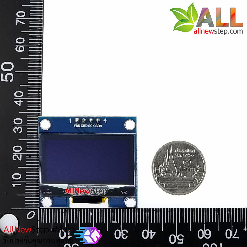 จอแสดงผล OLED สีขาว 128x64 แบบ I2C ขนาด 1.3 นิ้ว สีขาว OLED Display I2C Module 1.3 นิ้ว for Arduino