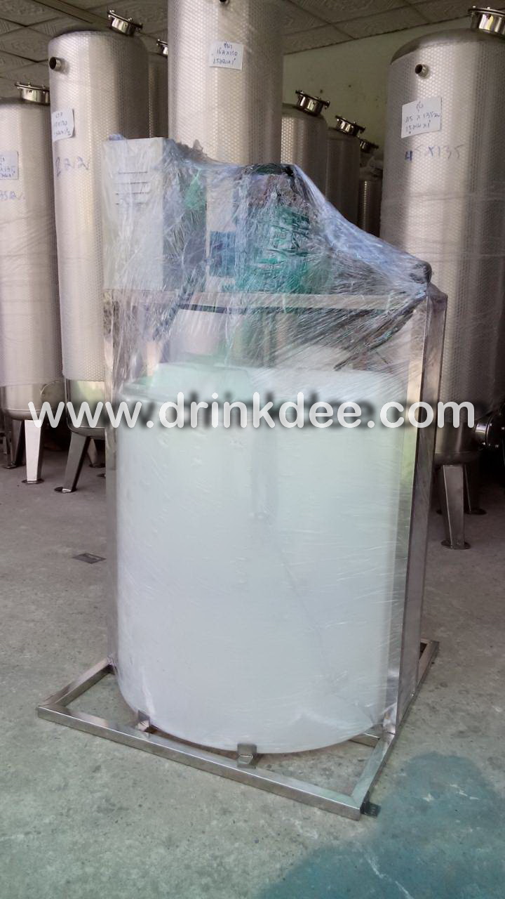 ถัง PE 200 ลิตร ผสมเคมี (โครงสแตนเลส) 0.5 Hp