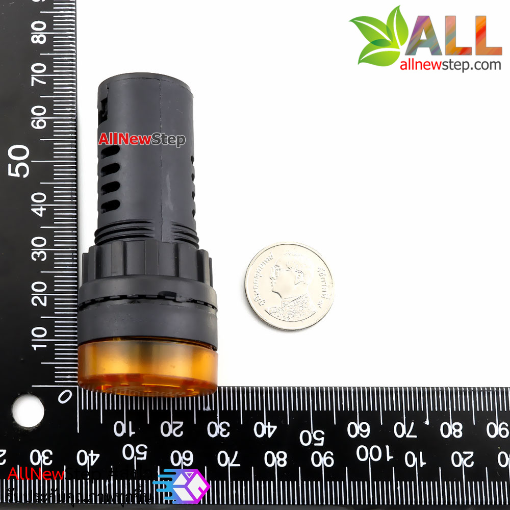 Buzzer LED Alert 220V AD16-22SM หลอดไฟสัญญาณ LED ขนาด 22 มม พร้อมเสียง Buzzer AC 220V Pilot Lamp 22mm สีเหลือง