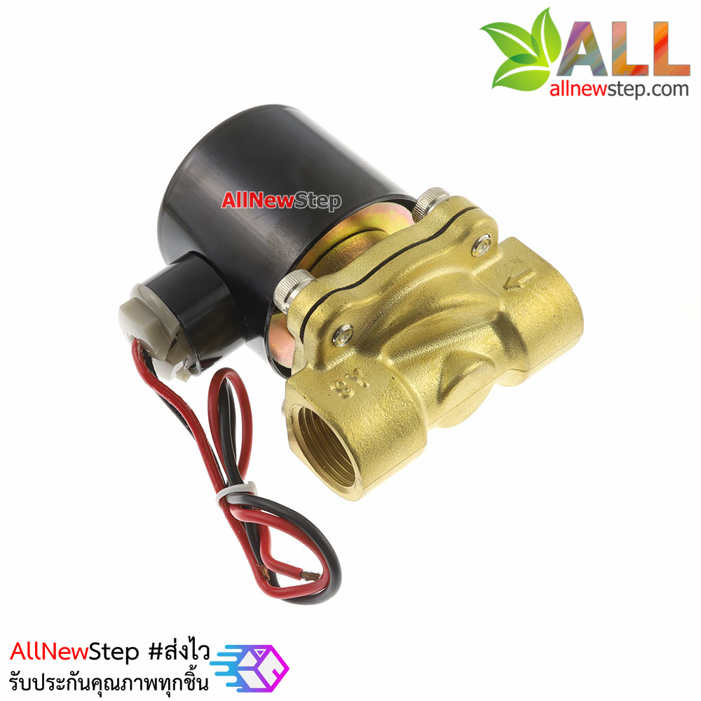 Solenoid Valve โซลินอยวาล์ว ทองเหลือง สองทาง รุ่น 2W-160-15 AC ขนาด 4 หุน 12V