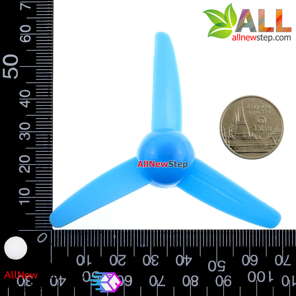 ใบพัดมอเตอร์ ขนาด 80mm สำหรับมอเตอร์ขนาดเล็ก สีฟ้า